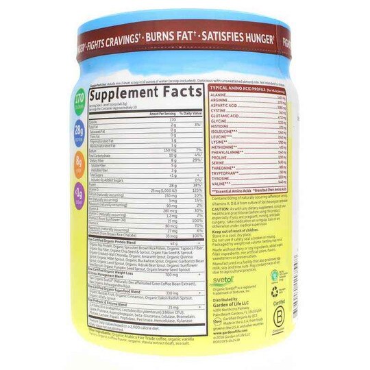 Raw Organic Fit High Protein for Weight Loss, GOL